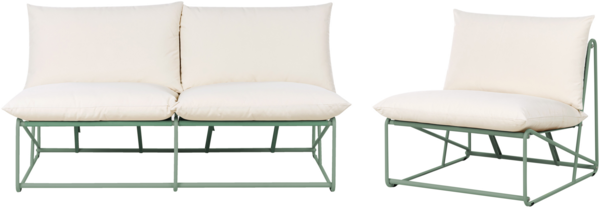 Gartensofa Set 3-Sitzer PICO Metall Grün