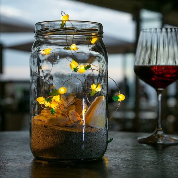 MARELIDA LED-Lichterkette LED Draht Lichterkette Ananas 20LED Batteriebetrieb 1,9m gelb/grün, 20-flammig