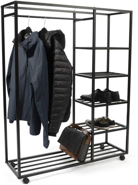 Kleiderständer >Andorra< (BxHxT: 110x140x35 cm) in schwarz - 110x35 (BxT)