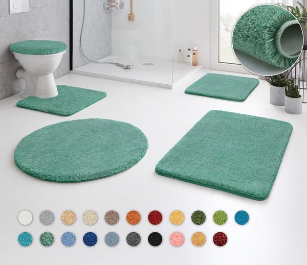 Kleine Wolke Badematte RELAX, Badvorleger, Badezimmer Teppich, Höhe 30 mm, rutschhemmend beschichtet, fußbodenheizungsgeeignet, Polyacryl, quadratisch, WC Vorleger mit Ausschnitt, Badteppich, meliert, rechteckig, rund & als Set erhältlich