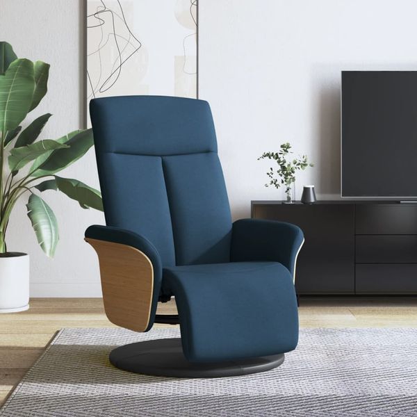 vidaXL Relaxsessel mit Fußteil Blau Stoff 356528