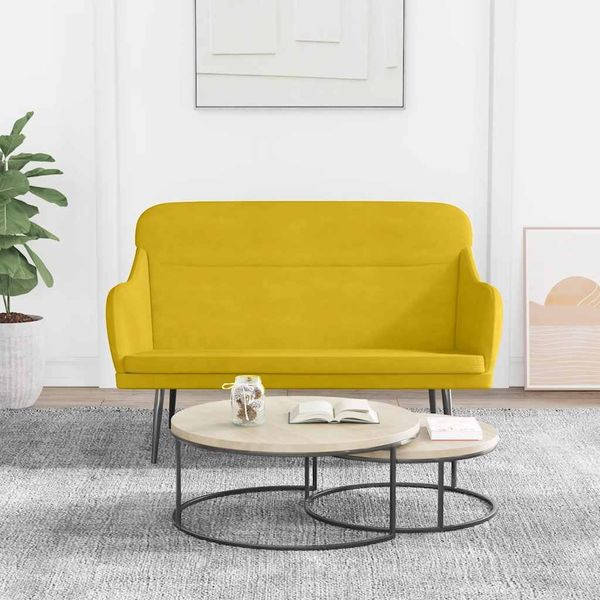 vidaXL Sitzbank Gelb 110x76x80 cm Samt 351450