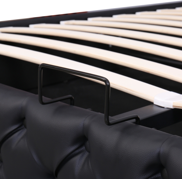 Polsterbett in Schwarz 207*162*99cm , mit LED Beleuchtung und Bettkasten, modernes Bettgestell,inklusive Schaummatratze Bild 10