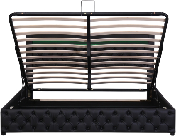 Polsterbett in Schwarz 207*162*99cm , mit LED Beleuchtung und Bettkasten, modernes Bettgestell,inklusive Schaummatratze Bild 9