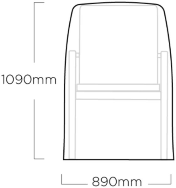 KETTLER KETTCARE Abdeckhaube für Stapelstühle grau Polyester mit PU-Beschichtung 109/97 x 72 x 90