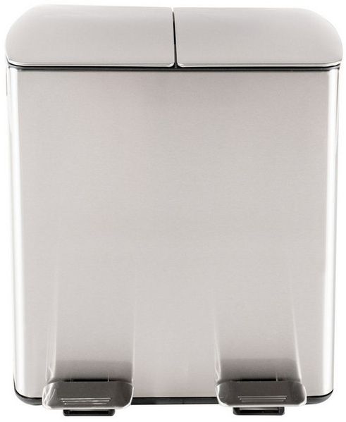 HTI-Living Mülltrennsystem Mülleimer mit 2 Kammern Jannik 40 Liter Silber, Mülltrennsystem Edelstahl