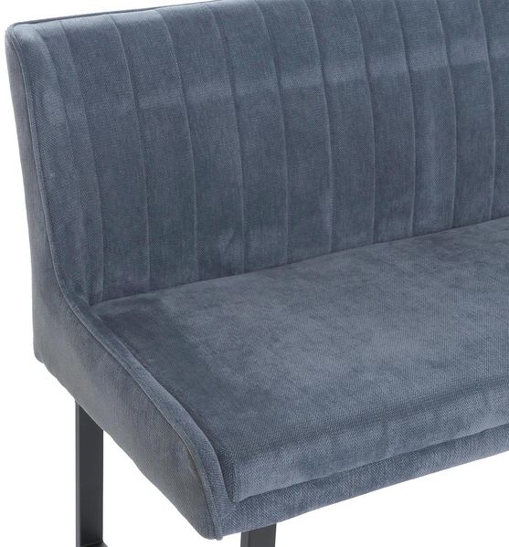 Eckbank HWC-O82, Esszimmerbank Bank, Öko-Tex (310g/m²) Chenille Stoff/Textil Metall 210x159cm ~ blau Bild 5