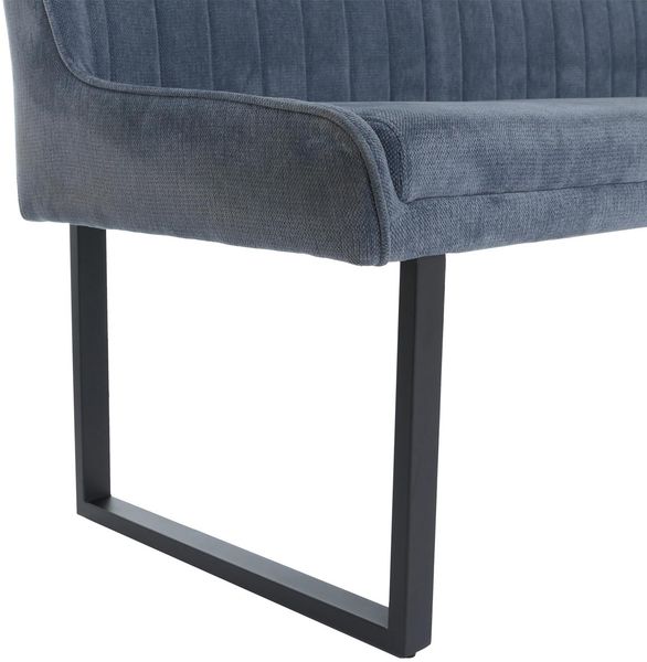 Eckbank HWC-O82, Esszimmerbank Bank, Öko-Tex (310g/m²) Chenille Stoff/Textil Metall 210x159cm ~ blau Bild 6