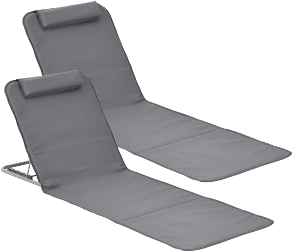 Strandmatte Donostia 2er Set 143x48cm Dunkelgrau [en. casa]