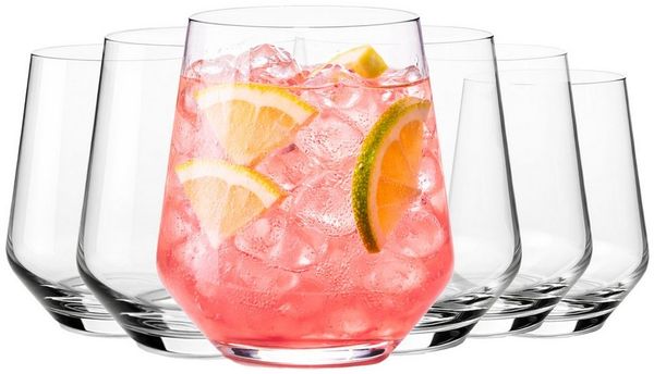 MiaMio Gläser-Set Riva Trinkgläser Set 6-teilig 420 ml, 6-tlg, Glas, spülmaschinenfest
