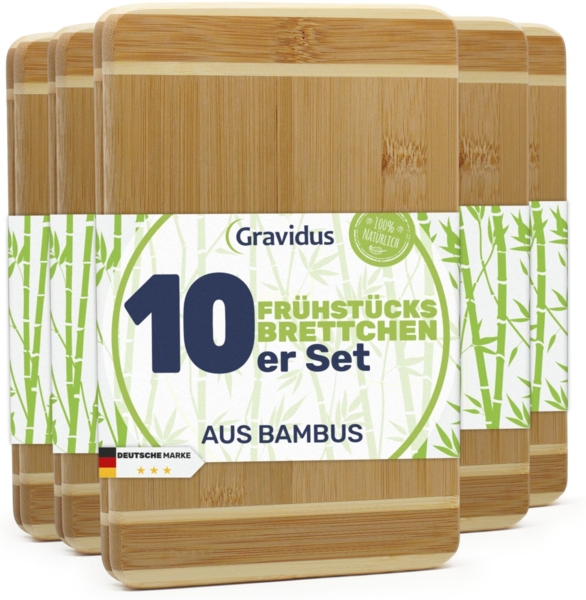 Bambus Frühstücksbrettchen Schneidebretter Set 10