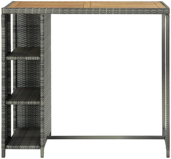 vidaXL Bartisch mit Regal Grau 120 x 60 x 110 cm Poly Rattan [313479]