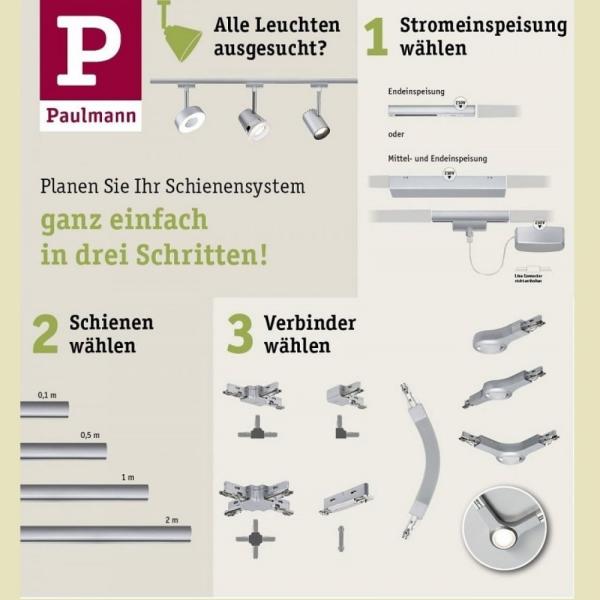 Paulmann 95437 URail 2Easy Basic Pendel Weiß ohne Leuchtmittel, max. 20W E27 Bild 8