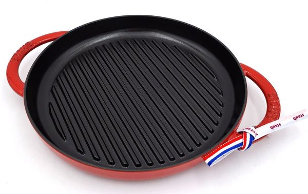 Staub Kochtopf Staub Grillpfanne rund 26 cm kirschrot