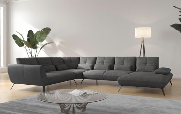 Places of Style Wohnlandschaft Mikado U-Form, inkl. Sitztiefenverstellung und Armteilverstellung