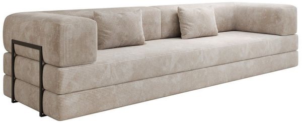 Luxusbetten24 Sofa Designer Sofa Lazy 3 Sitzer XXL, mit Liegefunktion und Cordbezug