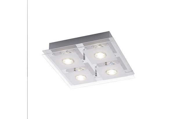 SellTec LED Deckenleuchte LED Deckenlampe STEFAN eckig, RGB Farbwechsel, verschiedene Lichtmodi, 4xGU10 / 3,00 Watt, warmweiß, RGB-Farbwechsel, LED warmweiß, RGB Farbe, Fernbedienung