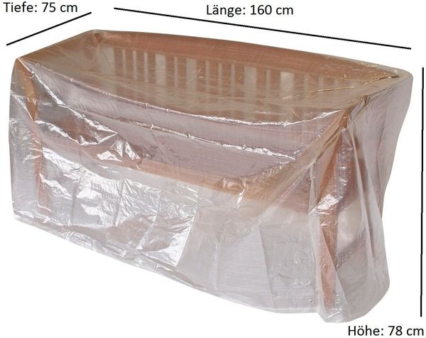 Abdeckhaube Tisch / Bank 160x75 cm, PE transparent Bild 3