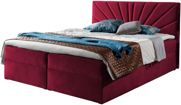 Boxspringbett Trifoli IV, Rot, 140 x 200 cm