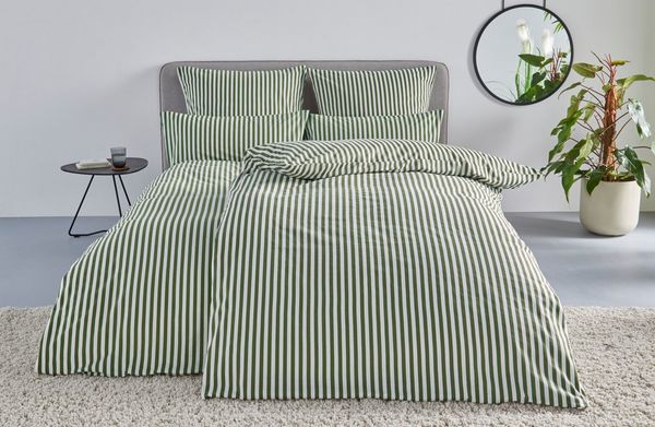 LeGer Home by Lena Gercke Bettwäsche Linnea, Flanell, 2 teilig, aus 100% Baumwolle, Streifendesign