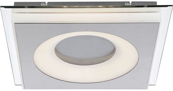 LED Deckenleuchte, Metall, Spiegel, Acryl satiniert, L 34 cm