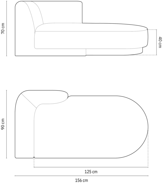 Micadoni Modul Miley 2-Sitzer Rechts Chenille Eden Silber Bild 5