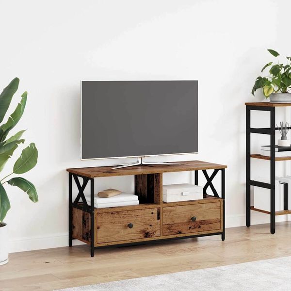 vidaXL TV-Schränk Altholz 90 x 33 x 45 cm Ingenieure Holz und Stahl 881301