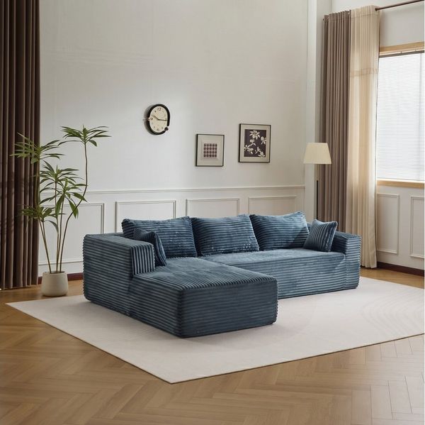 Leawin Sofa Modulares L-Form Sofa – Komfortable Sofas Wohnzimmer für kleine Räume, 3-Sitzer Ecksofa, bequem & platzsparend, ideal für Wohnzimmer