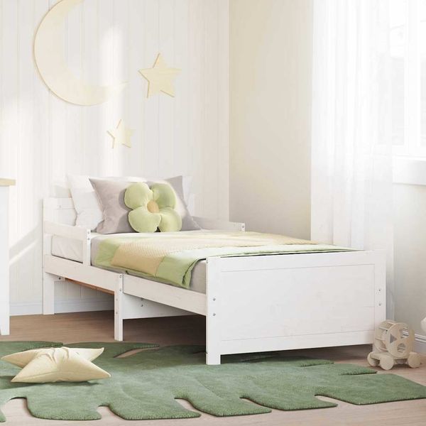 vidaXL Bettrahmen mit Kopfteil Weiß 80 x 200 cm Holzwerkstoff 877210