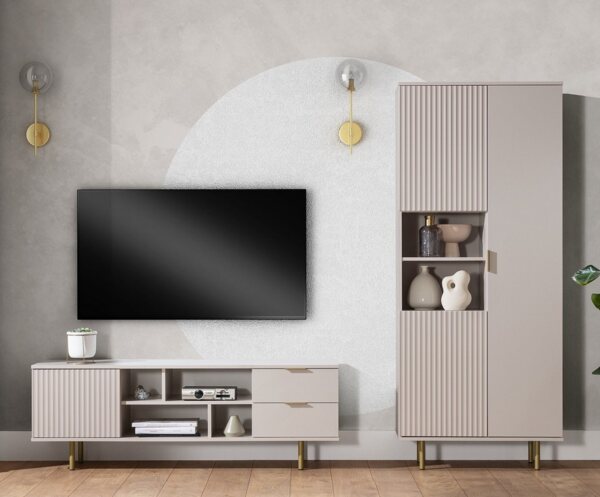 Marmex Möbel Wohnzimmer-Set NUBIA SET 06 TV-Wand-Set Lowboard Standregal Regal, (2-St) Bild 5