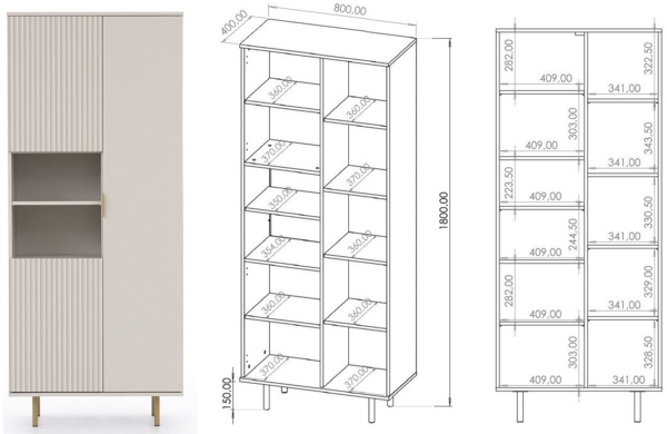 Marmex Möbel Wohnzimmer-Set NUBIA SET 06 TV-Wand-Set Lowboard Standregal Regal, (2-St) Bild 2