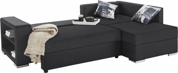 COLLECTION AB Ecksofa John L-Form, mit Bettfunktion, Bettkasten und integriertem Regal