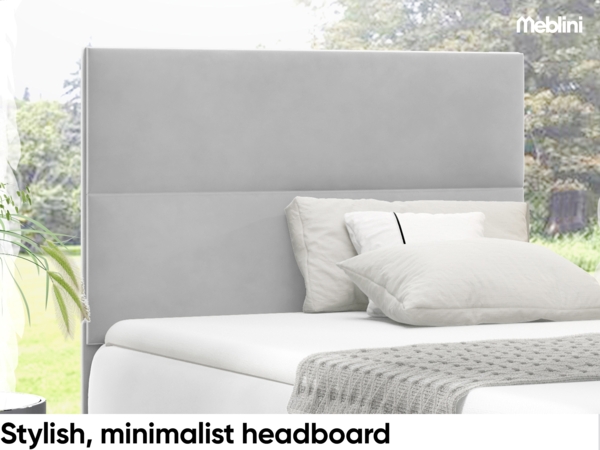 MEBLINI Kinderbett mit Bettkasten MINO 1 80x200 Rechts – H3/Hellgrau Samt Gepolstert Einzelbett mit Matratze - Polsterbett mit Stauraum - Bett mit Kopfteil – Stauraumbett Bild 3