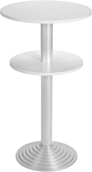 Bisley Stehtisch, rund, 2 Platten, Stahlsäule D 80 mm, Aluminium-Gussfuß D 450 mm, pulverbeschichtet, Farbe: 300 aluminium; Tischplatte 38 mm, melaminharzbeschichtet, hochabriebsfest, Dekor: G grau; Maße: H 740 x D 600 mm