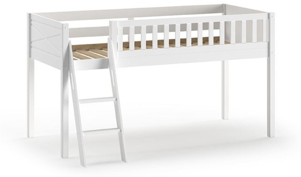 Kinderbett Karyl 208x114x135 aus Massivholz in Weiß