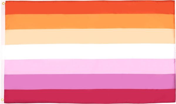AZ FLAG - Flagge LGBT Lesbischer Stolz Levante-Sonne - 90x60 cm - lesbisch Fahne 100% Polyester mit Messing-Ösen - UV-beständig - Vives Farben - 50g