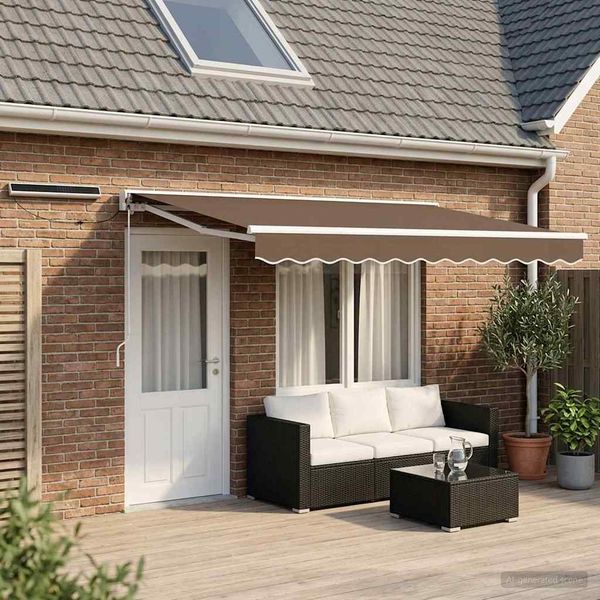 vidaXL Elektrische ausziehbare Markise Taupe 5 x 3 m 3426413