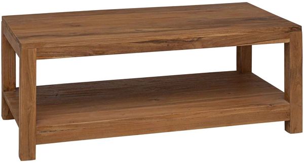 vidaXL Couchtisch Natur 100 x 50 x 40 cm Massivholz Teak 42024252