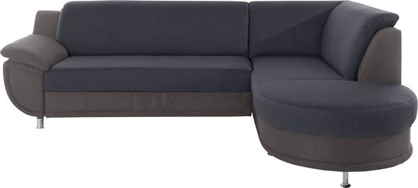 TRENDMANUFAKTUR Ecksofa Rondo 3, zeitlos und bequem, Materialmix, breite Armlehnen, L-Form, wahlweise mit Federkern für mehr Komfort, wahlweise mit Bettfunktion