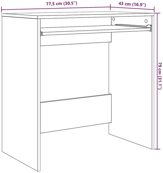 vidaXL Schreibtisch Beton Grau 77,5 x 43 x 79 cm Holzwerkstoff 869517 Bild 12