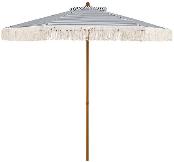 COSTWAY Sonnenschirm, Ø 200cm, Boho Gartenschirm mit Fransen, Terrassenschirm