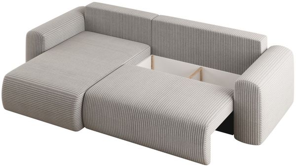 Ecksofa Schlafsofa FLORA Stoff Poso Honiggelb Ottomane Links Bild 2