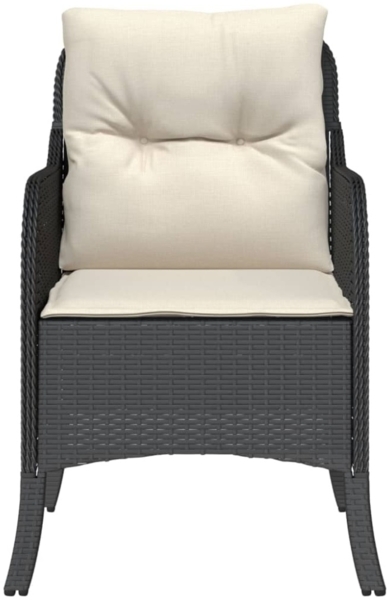 vidaXL Gartenstühle mit Kissen 2 Stk. Schwarz Poly Rattan 365144 Bild 7