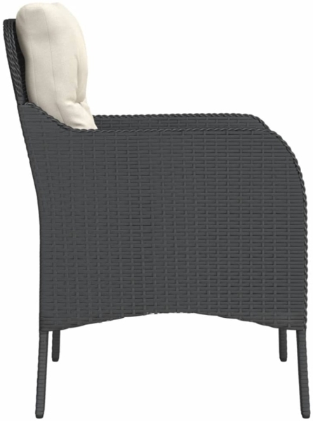 vidaXL Gartenstühle mit Kissen 2 Stk. Schwarz Poly Rattan 365144 Bild 8