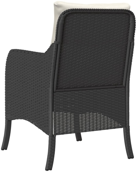 vidaXL Gartenstühle mit Kissen 2 Stk. Schwarz Poly Rattan 365144 Bild 5