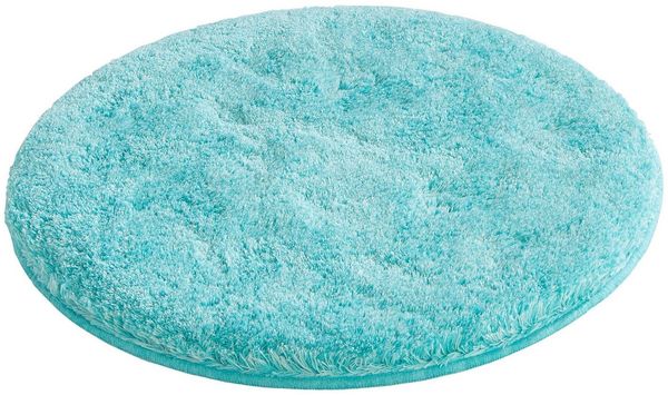 Grund Badematte Melos, Badvorleger, Badezimmer Teppich, sehr weich, Höhe 27 mm, rutschhemmend beschichtet, fußbodenheizungsgeeignet, Kunstfaser, rund, melierte Optik, sehr weicher Flor, Melange-Effekt, Made in Europe