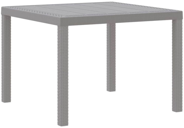 vidaXL Garten-Esstisch Hellgrau 100 x 100 x 73 cm Poly-Rattan 871683
