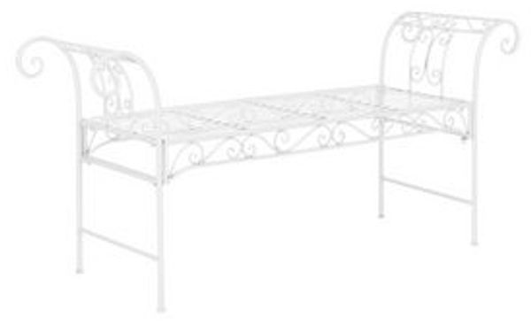 Gartenbank Cossila 70x147x46 cm Weiß en. casa Bild 6