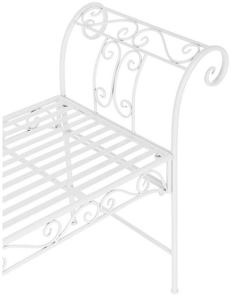 Gartenbank Cossila 70x147x46 cm Weiß en. casa Bild 3