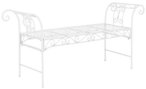 Gartenbank Cossila 70x147x46 cm Weiß en. casa Bild 4